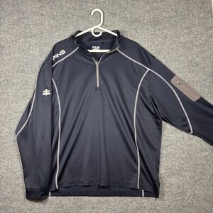 Ping Pullover Men XXL Navy Performance Quarter Zip Sleeve Pocket Contrast Stitch